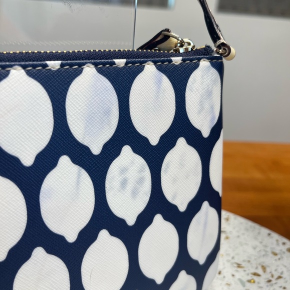 Kate Spade Blue and White Geometric Clutch - Lemon Pattern - Picture 5 of 7